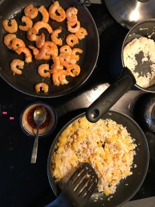 crevettes riz sautés ananas