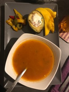 Soupe tunisienne crevettes encornet semoule d’orge